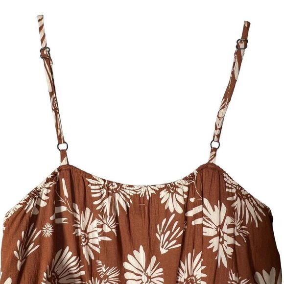 SO Goods for Life Women's Floral Jumpsuit Pants Summer Sleeveless Brown Small - Picture 5 of 9